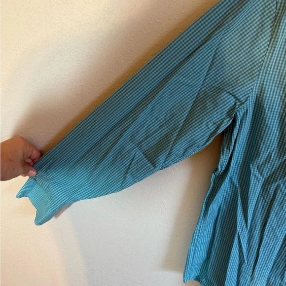 Men’s M Blue Vineyard Vines Whale Shirt Checkered Long Sleeve Preppy Button Up - Picture 4 of 6